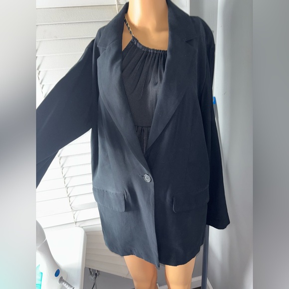 Open edit relaxed fit Black Button Closure Long Sleeve V-Neck Blaze SZ S - Picture 10 of 16